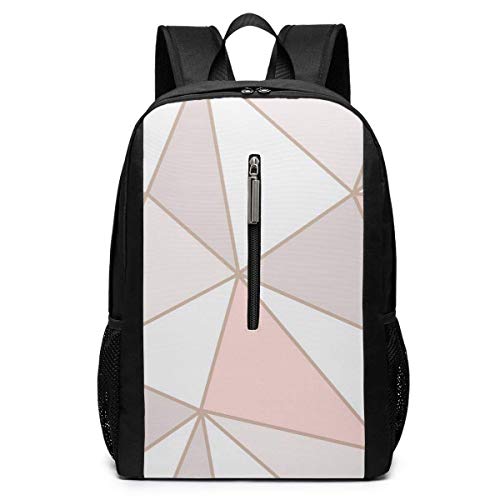 Mochila para Ordenador portátil de Viaje AOOEDM, Mochilas para Ordenador portátil de mármol Blanco y Dorado Rosa, 1 Mochila universitaria, para Hombres, Mujeres, niños, Mochilas