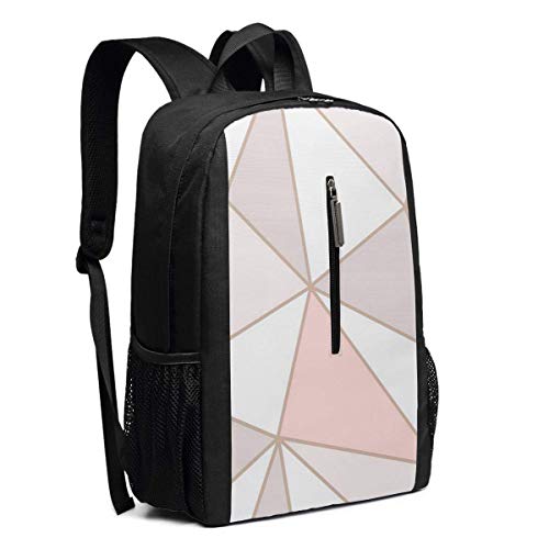 Mochila para Ordenador portátil de Viaje AOOEDM, Mochilas para Ordenador portátil de mármol Blanco y Dorado Rosa, 1 Mochila universitaria, para Hombres, Mujeres, niños, Mochilas