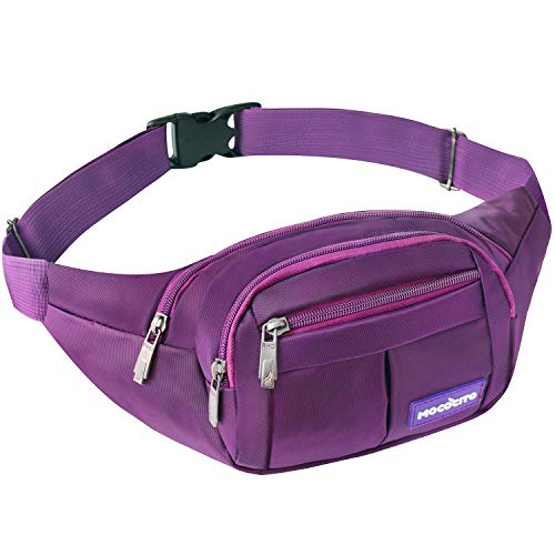 MOCOCITO Riñoneras Hombre y Mujer Impermeable con Correa Ajustable de 135 cm,Gran Capacidad para movil de 6.5´´/Llaves/Gafas/Cartera/Viajar/Correr/Moto/Bici/Acampada/Comprar[Morado]