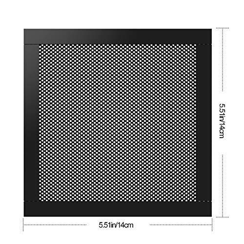 MoKo [4PZS] Filtro de Ventilador de PVC Antipolvo para Caja de Ordenador 140MM, Rejilla Cubierta de Ventilador con Marco de Goma Magnética de Aire Malla para Caja de Computadora - Negro