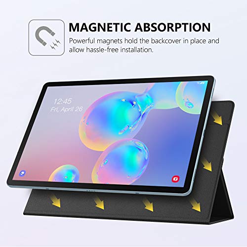 MoKo Funda Compatible con Galaxy Tab S6 10.5 SM-T860/T865 2019, Delgada y Liviana del Soporte de Smart Funda con Fuerte Adsorción Magnética con Auto Sueño/Estela - Negro