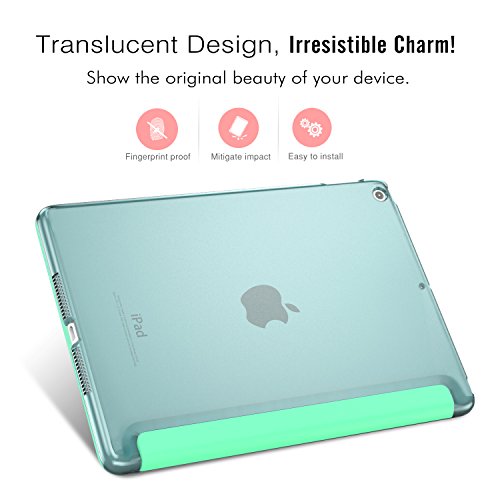 MoKo Funda para Nuevo iPad 9.7 Pulgada 2017 - Ultra Slim Función de Soporte Protectora Plegable Smart Cover - Menta Verde (Auto Sueño/Estela)