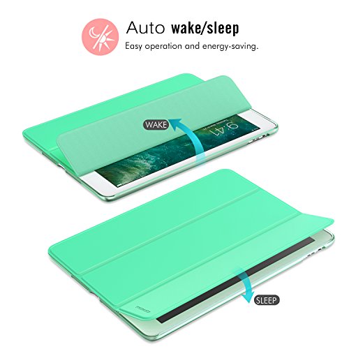 MoKo Funda para Nuevo iPad 9.7 Pulgada 2017 - Ultra Slim Función de Soporte Protectora Plegable Smart Cover - Menta Verde (Auto Sueño/Estela)