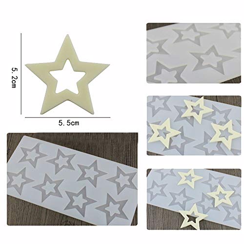 Molde de silicona 3D con forma de estrella, para decoración de pasteles, moldes de silicona