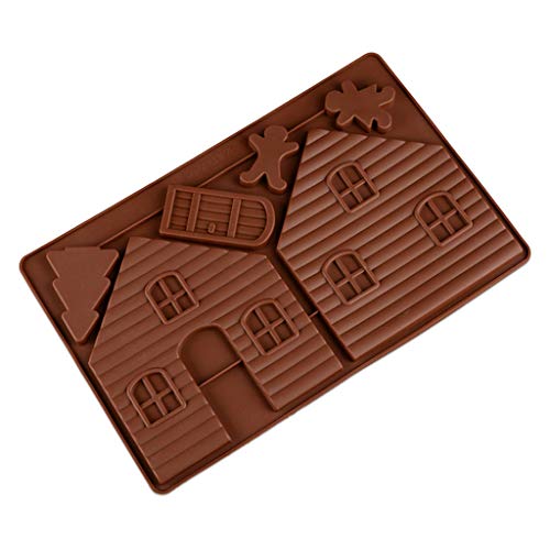 Molde de silicona Xiuinserty para chocolate, casita de jengibre, molde de silicona para hornear