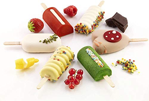 Molde para Helados, Reutilizable Moldes Silicona, Fabricantes de Paletas Heladas, Moldes de Silicona para Helados, Herramientas de Perfecto Para FiestasApto para adultos y niños(3 frutas diferentes)