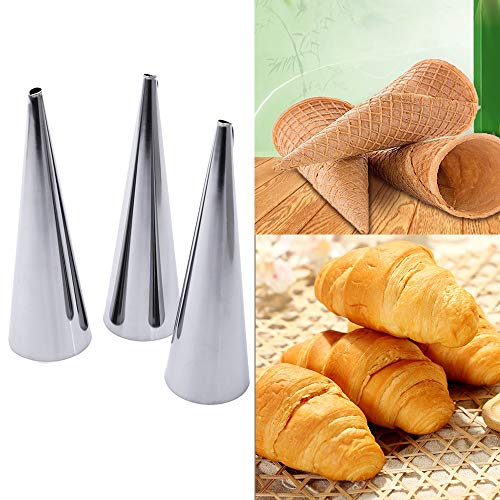 Moldes de Acero Inoxidable de Cannoli para Panqueques, FantasyDay Juego de 20 Moldes de Croissant para Hornear Tubos para Croissant Shell Cream Roll - Utensilios de Repostería para Manga Pastelera