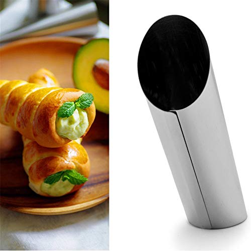 Moldes de Acero Inoxidable de Cannoli para Panqueques, FantasyDay Juego de 30 Moldes de Croissant para Hornear Tubos para Croissant Shell Cream Roll - Utensilios de Repostería para Manga Pastelera