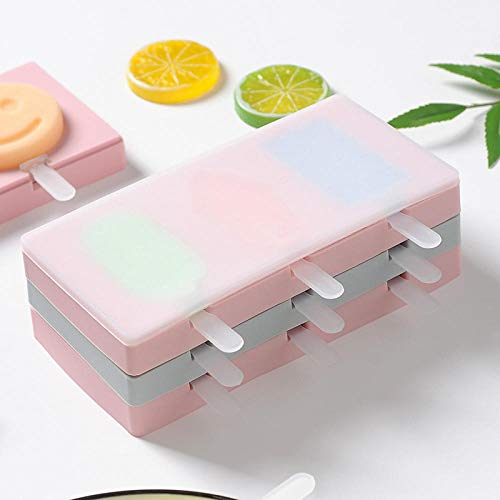 moldes helados Molde de cubitos de hielo Silicone Ice Cream Mould with Cover Popsicle Sorbet Popsicle Ice Cream Ice Cube Set-Purple 3 Even Cartoon Doraemon