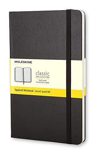 Moleskine 944352 - Cuaderno de tapa dura, a cuadros, grande, negro