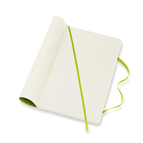 Moleskine - Cuaderno Clásico con Hojas en Blanco, Tapa Blanda y Cierre con Goma Elástica, Tamaño Grande 13 x 21 cm, Color Verde Limón, 240 páginas