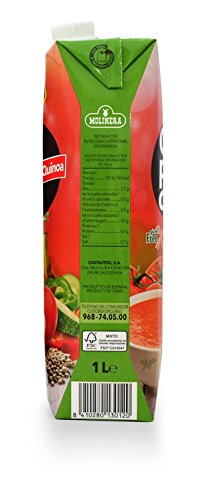 Molinera Gazpacho con Quinoa - Paquete de 6 x 1000 ml - Total: 6000 ml