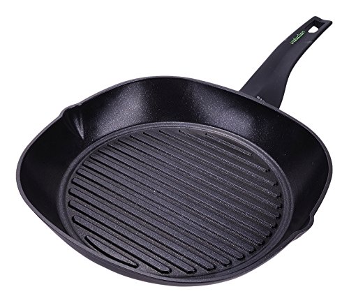 Moneta Nova parrilla, Aluminio, Negro, 28 cm, para todo tipo de cocinas incluida inducción