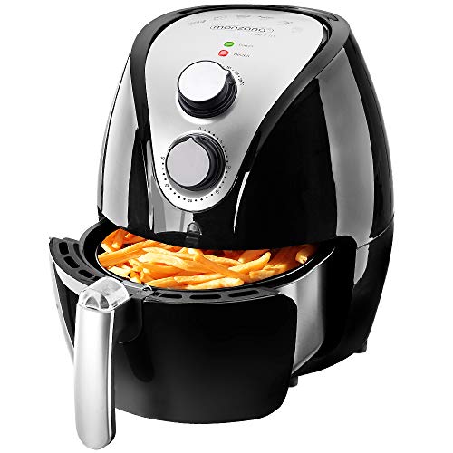 Monzana Freidora de aire caliente incluye folleto de recetas gratis 1500W 3,6 litros 9-en-1 – negro Air Fryer