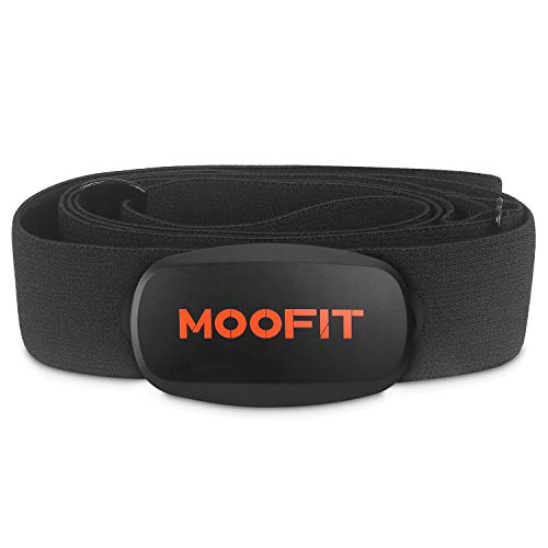 moofit Sensor de Frecuencia Cardíaca Cinta Pulsometro Bluetooth & Ant+ Pulsometro Banda Pectoral Pecho para Zwift, Wahoo, Endomondo, Openrider, Elite hrv App, iCardio