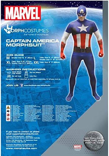 Morphsuits - Disfraz para adulto Capitán América Marvel, talla M (MLCAVM)