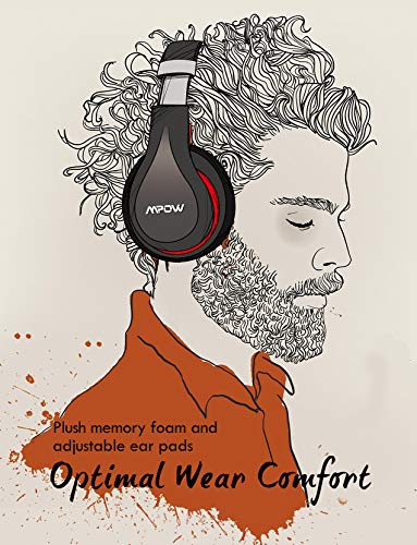 Mpow 059 Plus Cascos con Cancelación de Ruido, Auriculares Diadema Bluetooth 5.0 Plegable con CVC 8.0, 50 Horas de Reproducir y Carga Rápida, Auriculares con Micrófono para Móvil/PC/TV