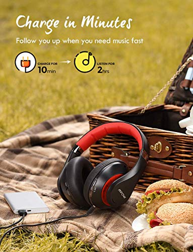 Mpow 059 Plus Cascos con Cancelación de Ruido, Auriculares Diadema Bluetooth 5.0 Plegable con CVC 8.0, 50 Horas de Reproducir y Carga Rápida, Auriculares con Micrófono para Móvil/PC/TV