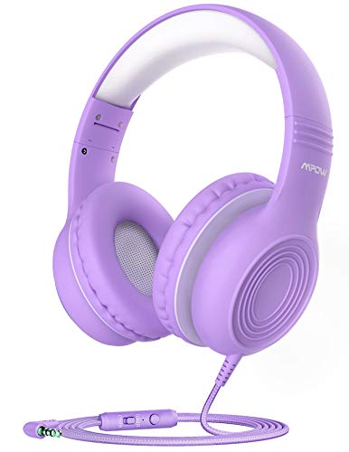 Mpow CH6S Auriculares Para Niños Con Micrófono, 85dB/94dB Volumen Limitado, Material Seguro, Puerto para compartir, Duradero, Cómodo, Ajustable, Plegable, Auriculares de Diadema Para Niños