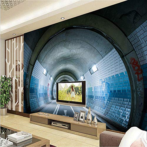 Mural 3D Papel Pintado 350X245Cm Túnel Flecha Canal Espacial Decoración De Pared Decorativos Murales Moderna De Diseno Fotográfico