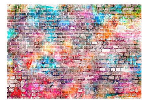 murando Fotomurales Piedras 400x280 cm XXL Papel pintado tejido no tejido Decoración de Pared decorativos Murales moderna de Diseno Fotográfico - Ladrillo Colorido f-B-0131-a-a