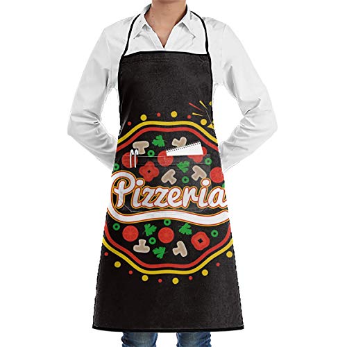 N\A Delantal de Cocina de Cocina Promocional de pizzería, Delantales de Bolsillo de Cerradura Duradera a Prueba de Agua con Bolsillo para Mujeres Hombres Chef