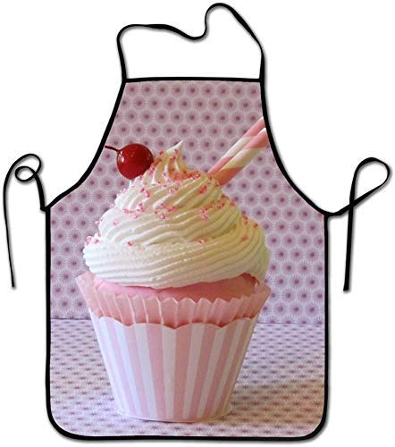 N\A Pink Cupcake Apron Impermeable Unisex Delantal de Cocina Accesorios de Cocina para Hornear Hotel Supermercado Pink Cupcake