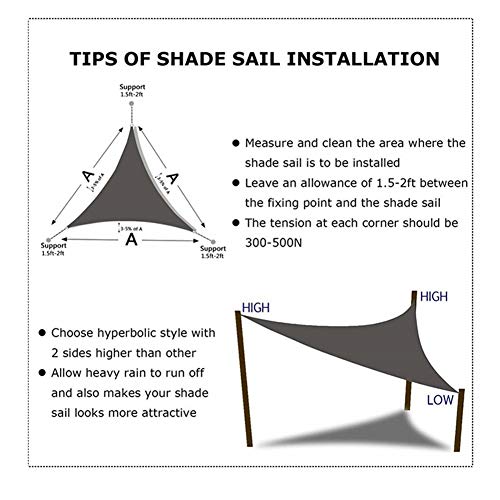 NA Vela de Sombra, El Anillo En D, Triángulo equilátero, Oxford Tela, A Prueba De Agua Y De Protección Ultravioleta, Utilizado para El Jardín Piscina Al Aire Libre Patio, 3m * 3m * 3m (10)