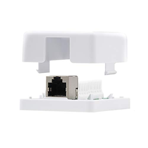 NANOCABLE 10.21.1601 - Roseta de Superficie RJ45 con 1 Toma de conexión Cat.6 FTP, Blanco