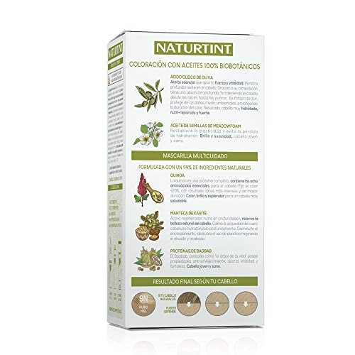 Naturtint Coloración 9N Rubio Miel, 100% Cobertura de canas y Hidratación, Ingredientes Vegetales y Aceites 100% Biobotánicos, Color Natural y Duradero, Sin Amoniaco, Parabenes, Siliconas, Pack de 3.