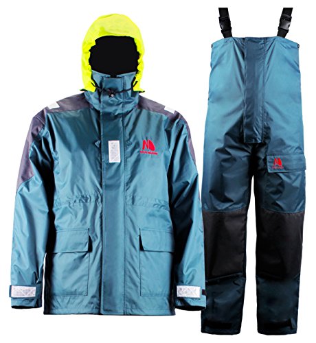 Navis Marine Coastal - Chaqueta de navegación con pantalón de Pesca, Traje de Lluvia, Equipamiento para el Clima (Azul Cielo, M)