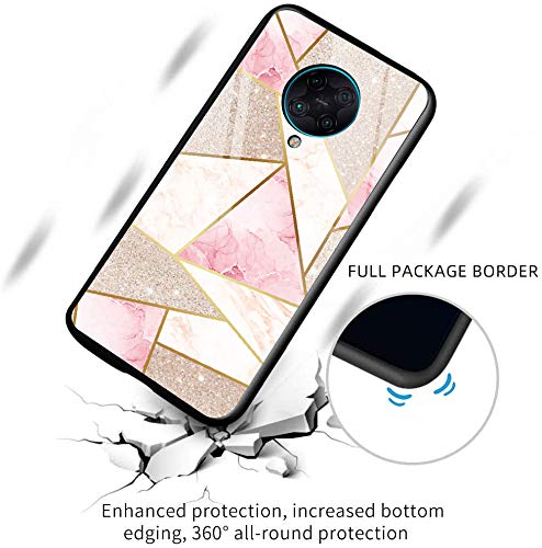 N/D Funda compatible con Xiaom i Poco F2 Pro funda de teléfono móvil de mármol, vidrio templado 9H, resistente a los arañazos, suave carcasa rígida para Xiaom i Poco F2 Pro