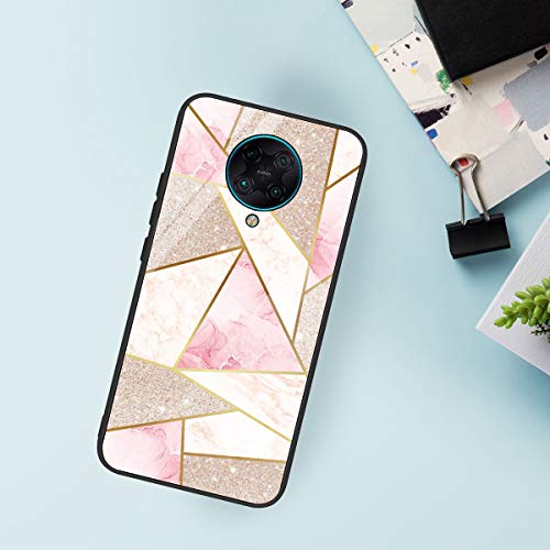 N/D Funda compatible con Xiaom i Poco F2 Pro funda de teléfono móvil de mármol, vidrio templado 9H, resistente a los arañazos, suave carcasa rígida para Xiaom i Poco F2 Pro