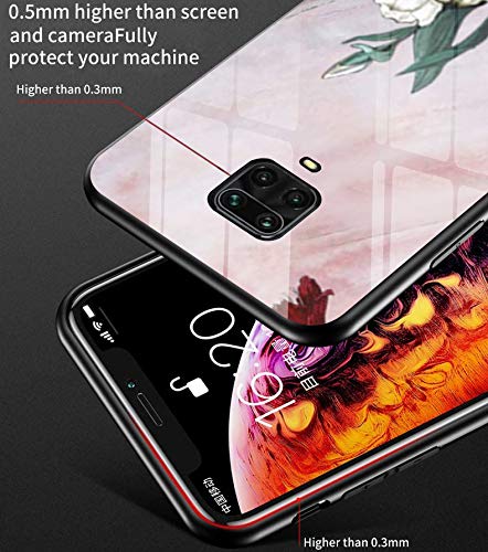 N/D Funda compatible con Xiaom i Redm i Note 9S Teléfono Móvil Mármol Cristal Back Cover 9H Protección Resistente a arañazos Suave Bumper Case para Xiaom i Redm i Note 9S