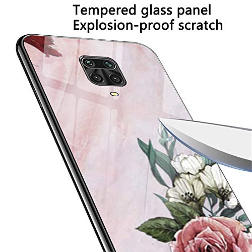 N/D Funda compatible con Xiaom i Redm i Note 9S Teléfono Móvil Mármol Cristal Back Cover 9H Protección Resistente a arañazos Suave Bumper Case para Xiaom i Redm i Note 9S