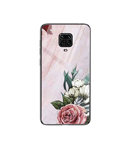 N/D Funda compatible con Xiaom i Redm i Note 9S Teléfono Móvil Mármol Cristal Back Cover 9H Protección Resistente a arañazos Suave Bumper Case para Xiaom i Redm i Note 9S