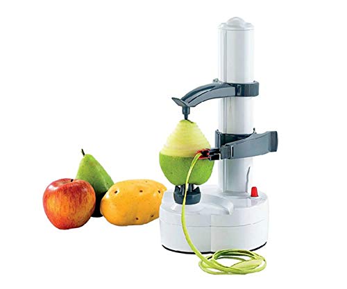 NEEZ Automático & Eléctrico Mondador Manzana Patata Vegetal Fruta Peladura Máquina Cocina Cortador Herramienta (Automático Pelador: Blanco)