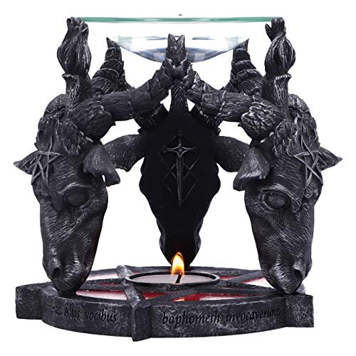 Nemesis Now Occult Baphomet Head - Quemador de Aceite (13,5 cm), Color Negro