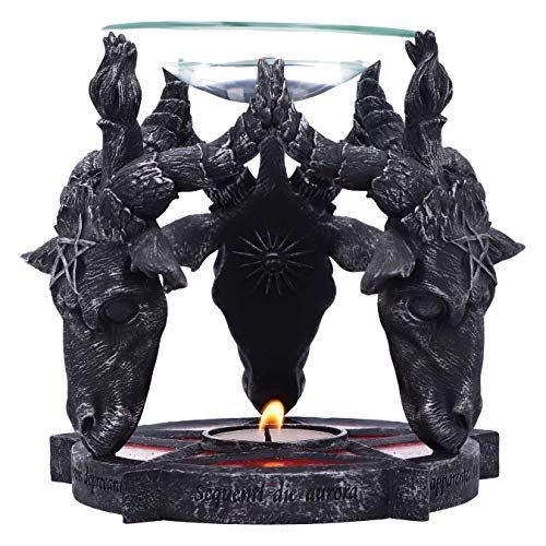 Nemesis Now Occult Baphomet Head - Quemador de Aceite (13,5 cm), Color Negro