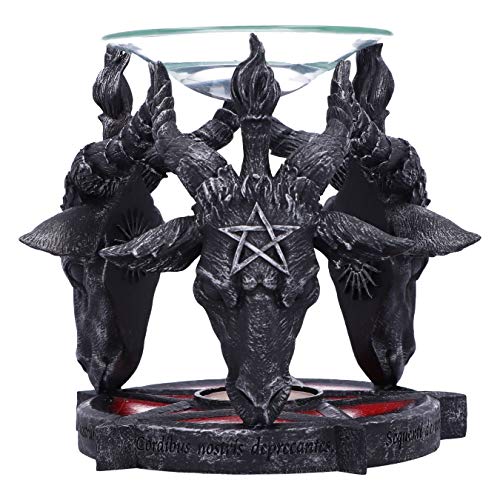 Nemesis Now Occult Baphomet Head - Quemador de Aceite (13,5 cm), Color Negro