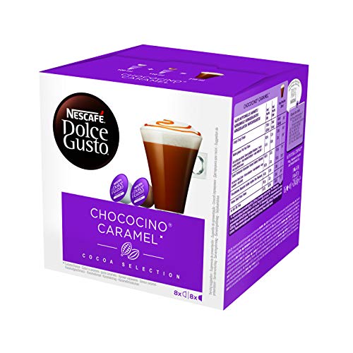 Nescafé DOLCE GUSTO Café CHOCOCINO CARAMEL - Pack de 3 x 16 cápsulas - Total: 48 Cápsulas