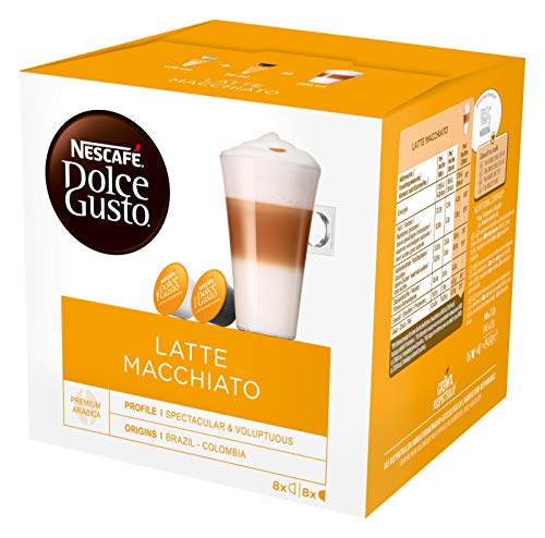 NESCAFÉ Dolce Gusto Café Latte Macchiato, Pack de 3x16 Cápsulas - Total: 48 Cápsulas de Café