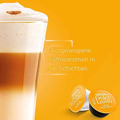 NESCAFÉ Dolce Gusto Café Latte Macchiato, Pack de 3x16 Cápsulas - Total: 48 Cápsulas de Café