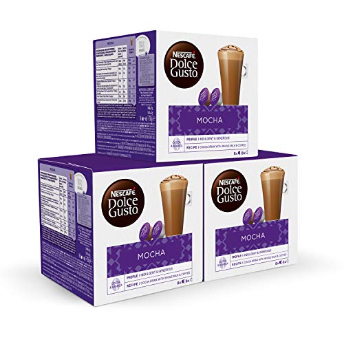 Nescafé DOLCE GUSTO Café MOCHA - Pack de 3 x 16 cápsulas - Total: 48 Cápsulas