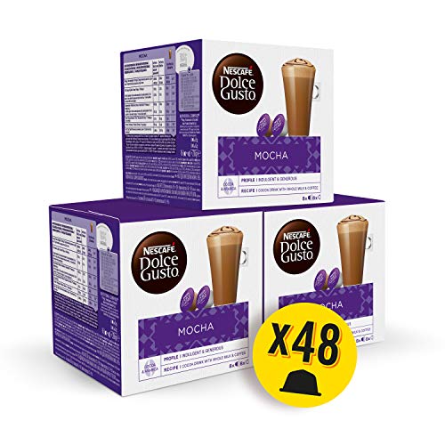 Nescafé DOLCE GUSTO Café MOCHA - Pack de 3 x 16 cápsulas - Total: 48 Cápsulas