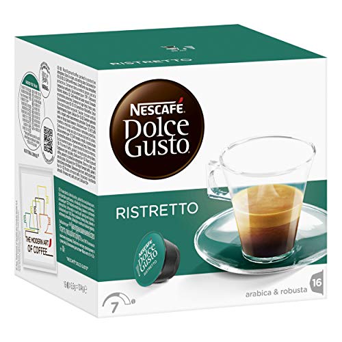 NESCAFÉ Dolce Gusto Café Ristretto, Pack de 3 x 16 Cápsulas - Total: 48 Cápsulas de Café