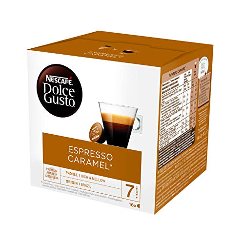 NESCAFÉ Dolce Gusto Cápsulas de Café Espresso Caramel, Pack de 3 x 16 Cápsulas - Total: 48 Cápsulas de Café