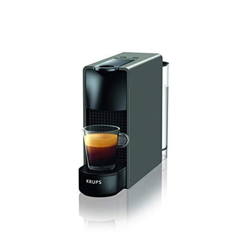 Nespresso Krups Essenza Mini XN110B - Cafetera monodosis de cápsulas Nespresso, compacta, 19 bares, apagado automático, color gris [Clase de eficiencia energética A+] (Reacondicionado)