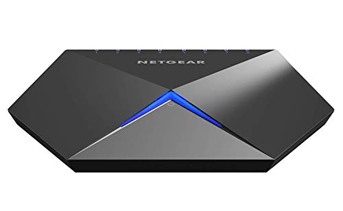 Netgear Nighthawk GS808E-100PES Switch Gaming S8000 (Optimizado para Streaming y Juegos, 8 Puertos Gigabit Ethernet), Color Negro