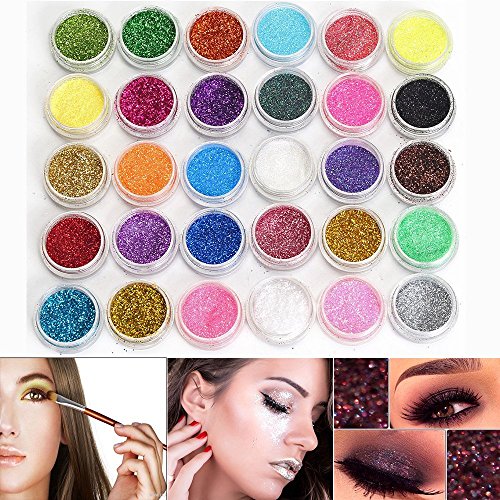 Neverland 30 Colores Pequeño y Redondo en Lata Sombra de Ojos en Polvo Maquillaje Sombra de Ojos Brillo brillantes